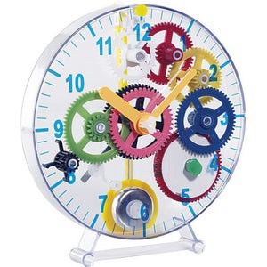 Relaxdays Horloge murale, apprendre à lire l'heure, diamètre 30 cm, pour  chambre d'enfant, fille