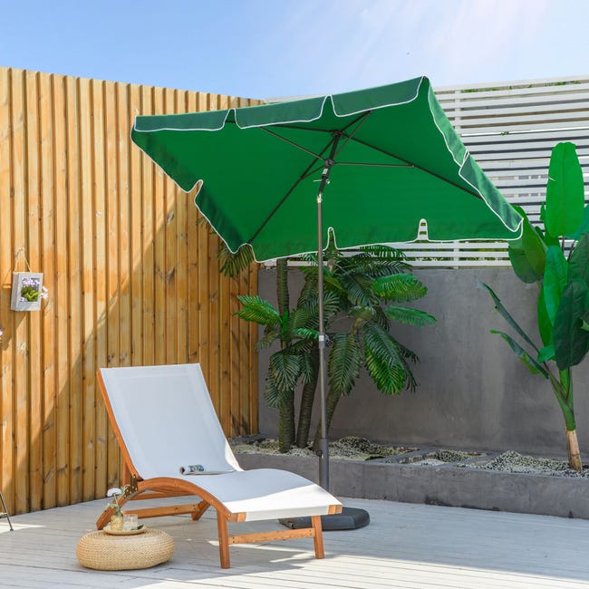 Sombrilla rectangular de jardín aluminio Outsunny 198x130x240cm  verde_84D-016GN | Leroy Merlin