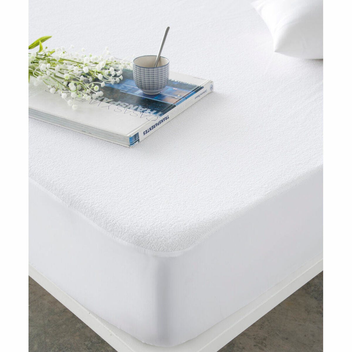Funda de colchón cutí 100% algodón 90x190/200cm Natural