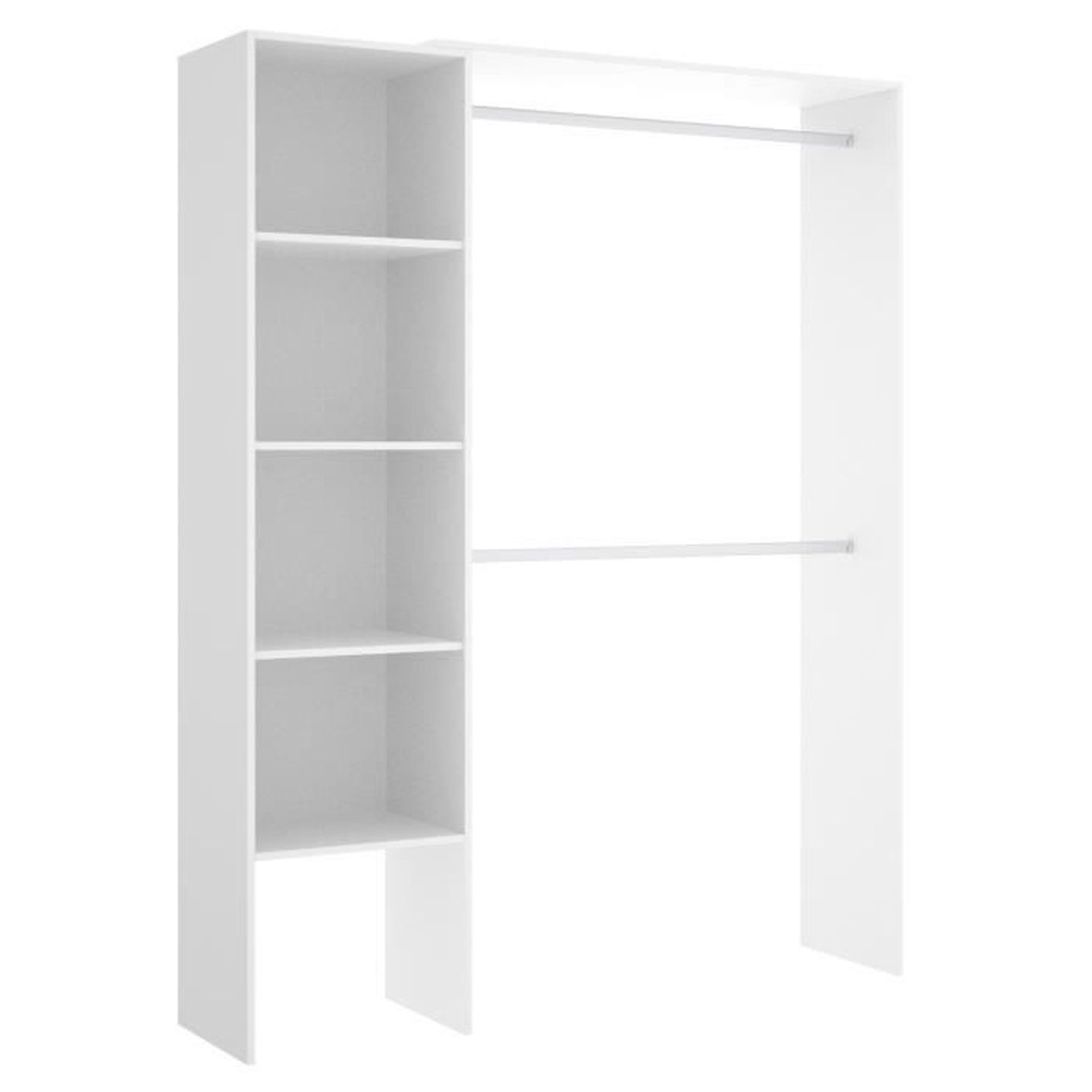 Dressing extensible à montage réversible 1 colonne et 2 penderies Mélamine blanc 139,5 x 40 x
