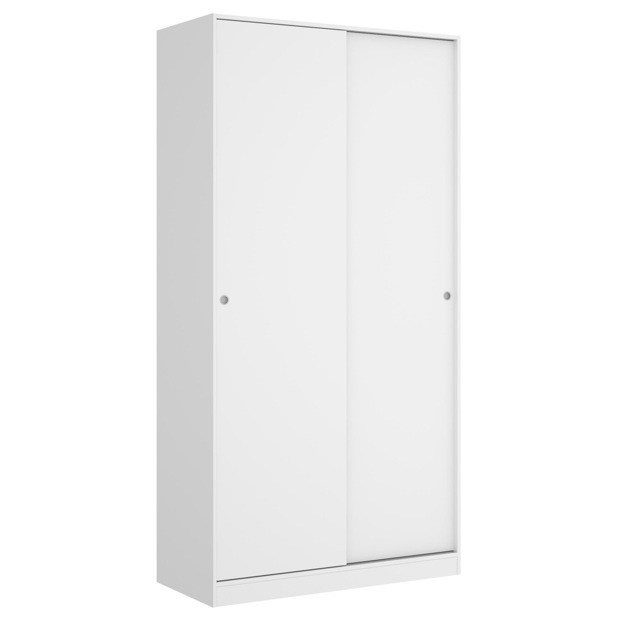 Armoire 2 portes coulissantes Plus 100 /Blanc Brillant 204x100x50 cm