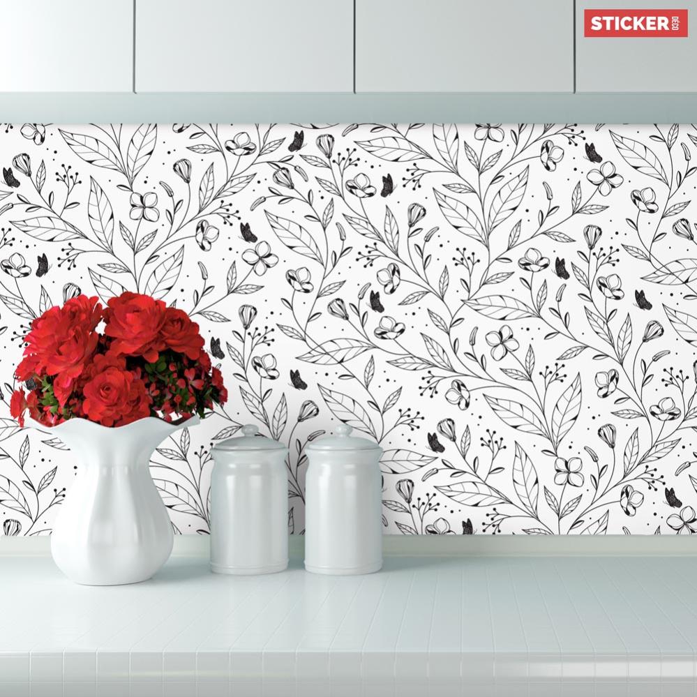 Crédence Adhésive Nature Dessin 300 x 40 cm Leroy Merlin