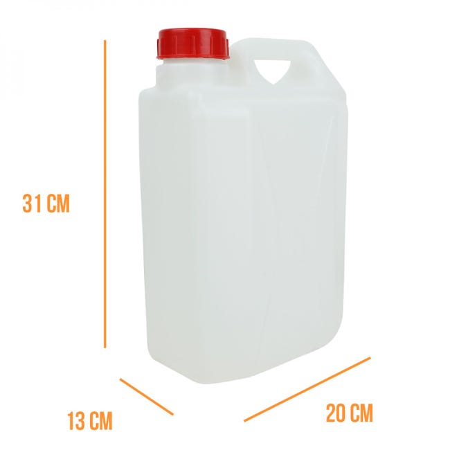 Bidon en plastique de 5 litres avec bouchon de sécurité en insert d' étanchéité PE de 50 mm