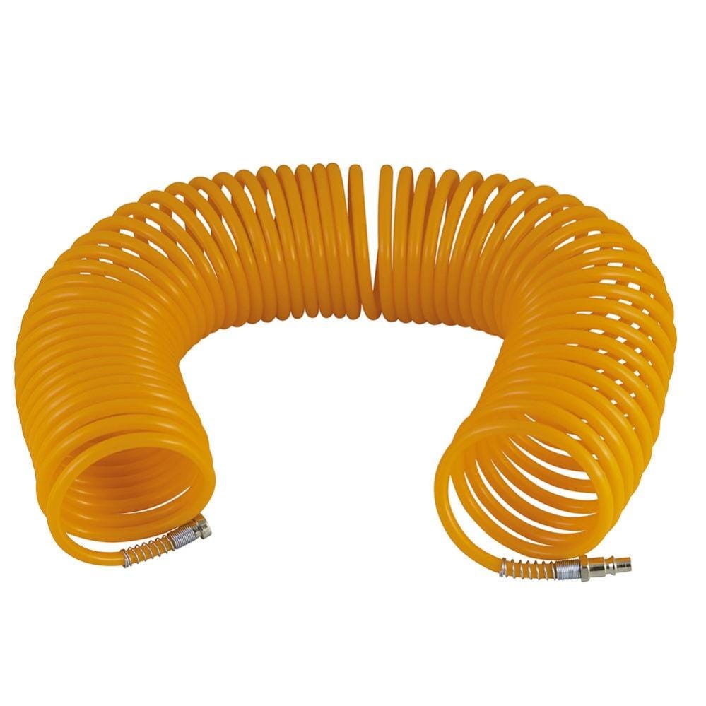 Lot Tuyau Spirale Air Comprimé 4 M Jaune/Rouge – M22x1.5 – Robuste PU Pour Camion, Remorque, Agriculture