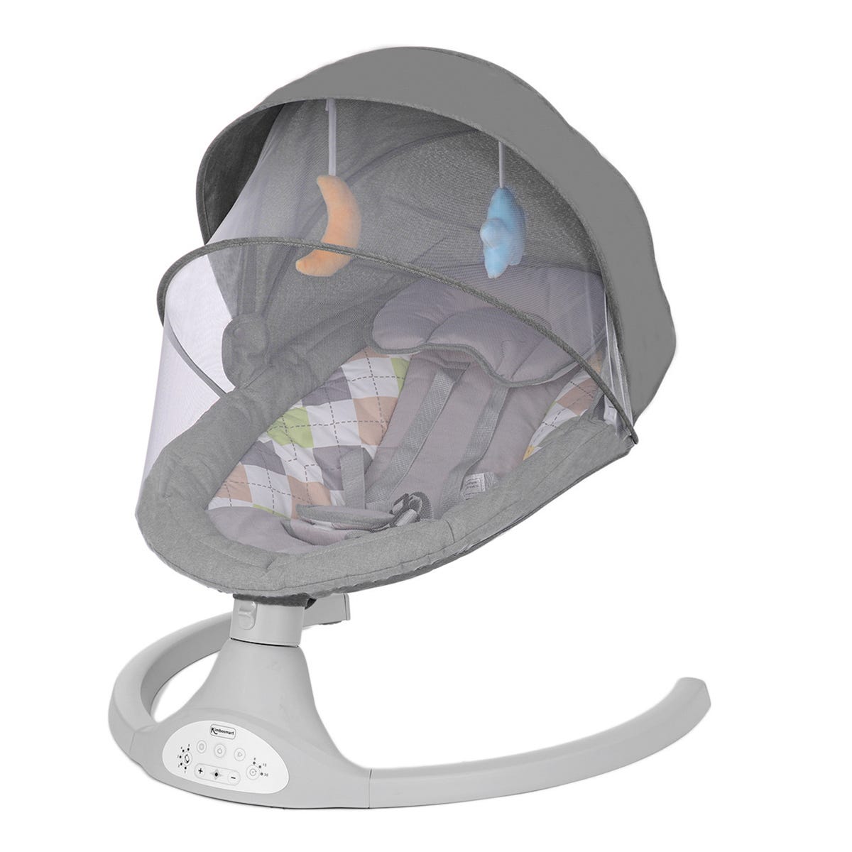 Hamaca eléctrica automática para bebés con mosquitera, silla alta