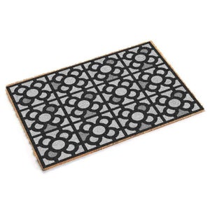 Zerbino a mezzaluna 60x90 cm in fibra coir con motivo geometrico