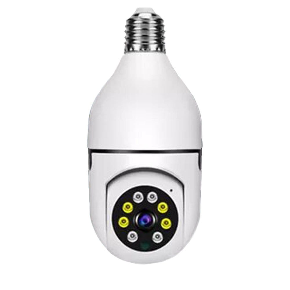 Ampoule caméra wifi intelligente de surveillance vision HD 355° nocturne  IP66 audio bidirectionnelle + micro SD 128go