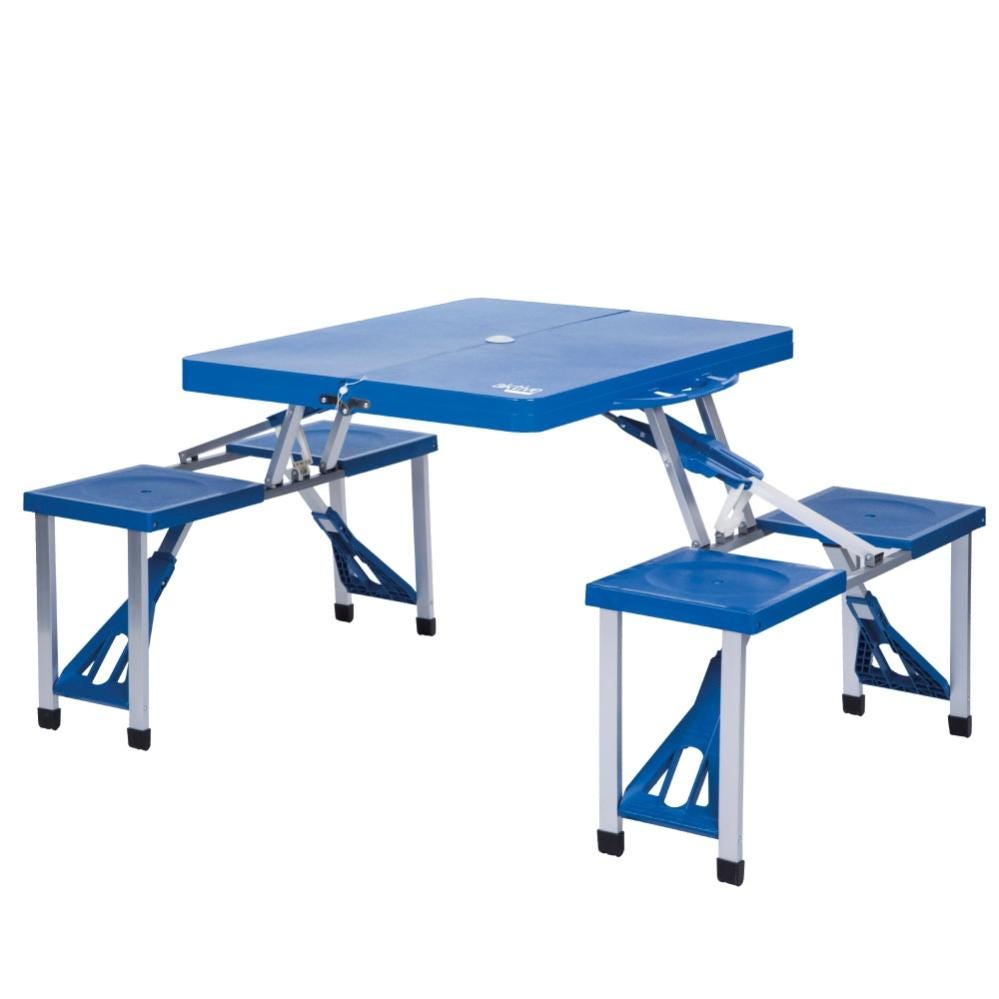 Banc De Camping Pliant FANTASK 180 Cm - Siège HDPE, Charge 600 Kg - Gris, Avec Poignée
