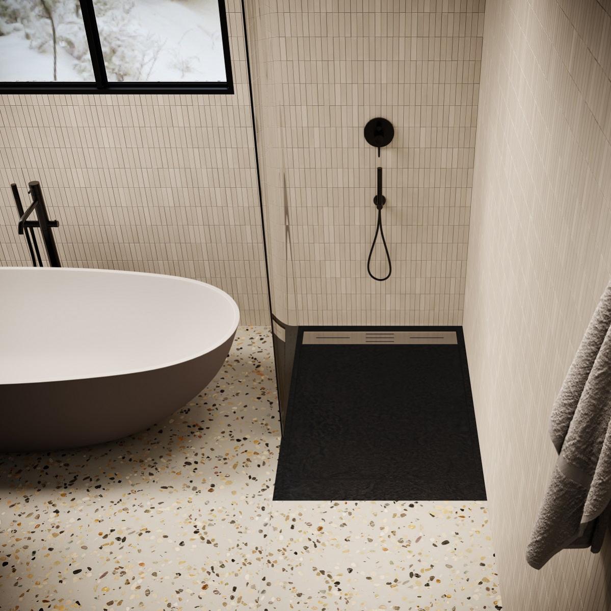 Receveur de douche 90 x 120 cm extra plat LUCIA en SoliCast® surface