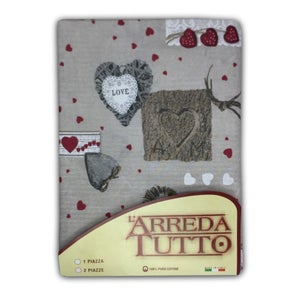 TELO ARREDO copritutto GRAN FOULARD COPRILETTO copridivano Tirolese SHABBY  ROSSO