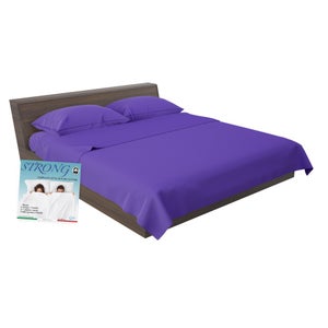 Parure de couette bicolore pour enfant - Violet - 100x140 cm - Coton