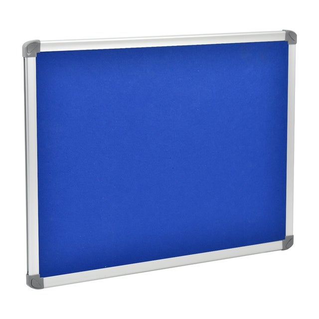 Danieli | Bacheca in Feltro Blu 60 × 45 | Pannello in Feltro Blu con Telaio in Alluminio e Coprivite. Lavagna Feltro da Muro per Foto e Avvisi.