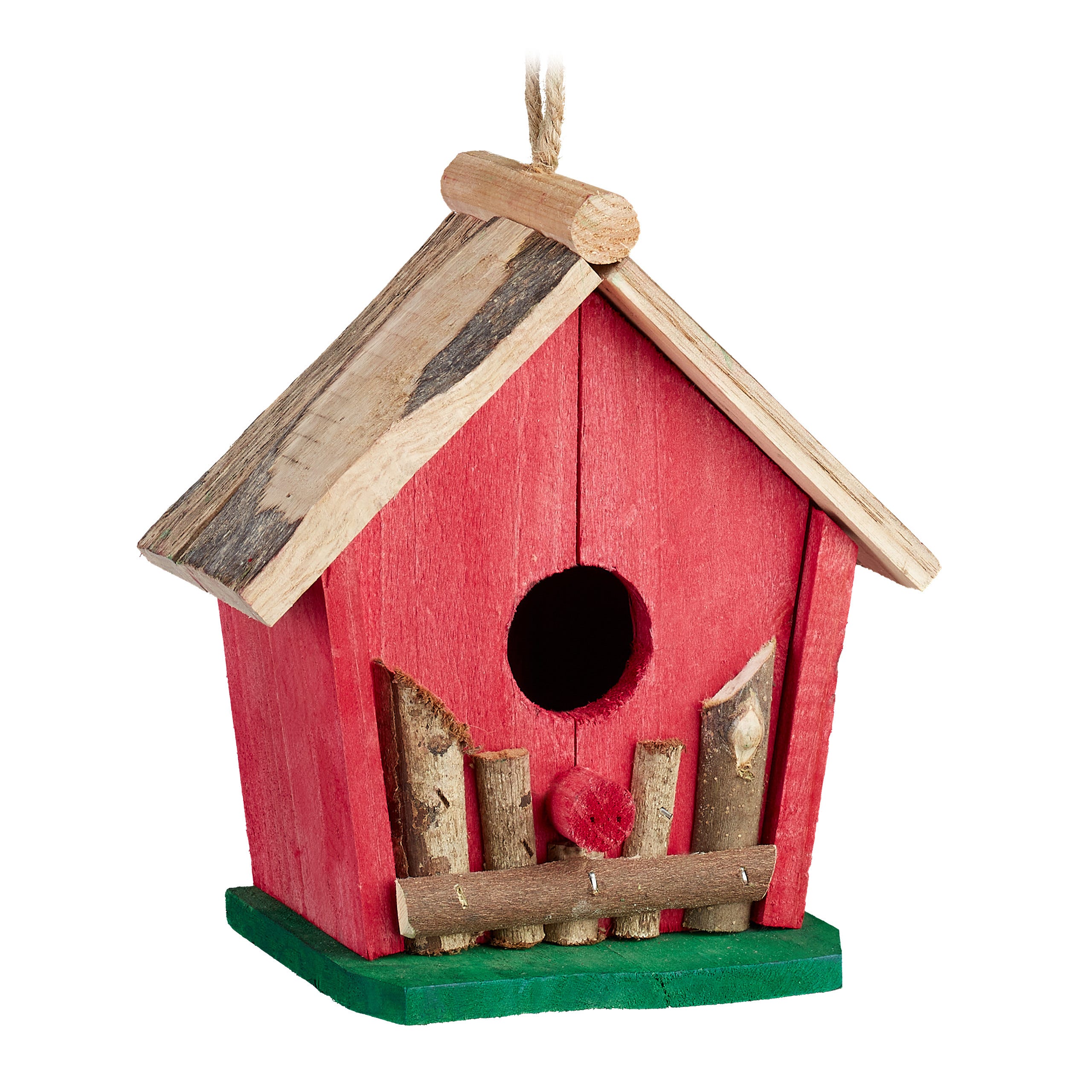 Maison d'oiseau en bois naturel fait à la main, nichoir, décoration de  jardin, 6 trous - AliExpress