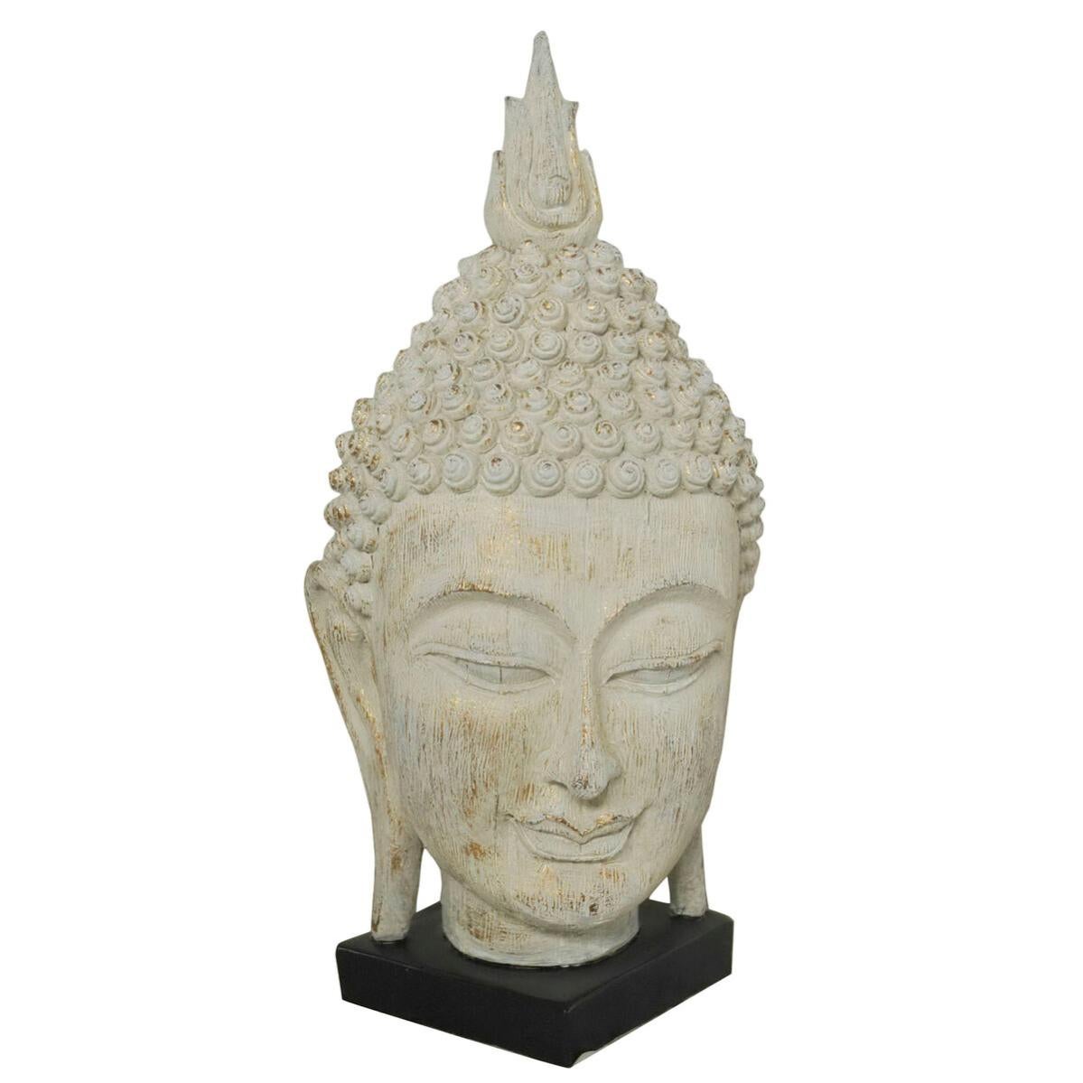 Statua decorativa dkd home decor grigio buddha resina 33 x 34 x 65 cm