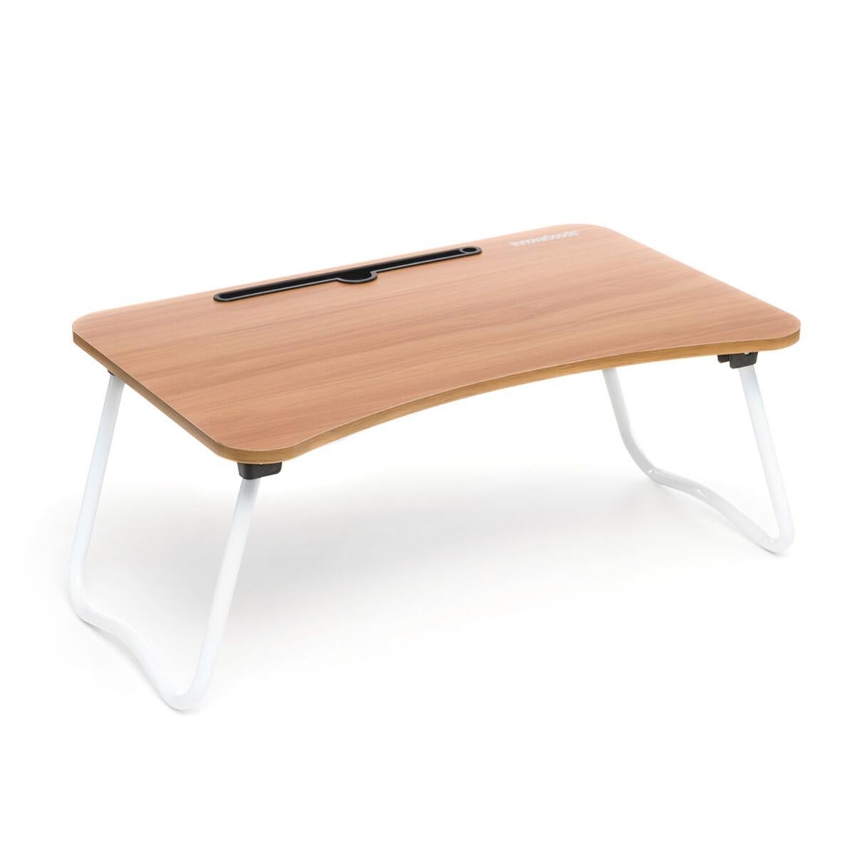 InnovaGoods - Tavolo Pieghevole Multiuso Muvisk, Portatile Per PC, Scrivania Regolabile, Supporto Tablet E Cellulare, Compatto E Leggero, Bianco, 60x27x40cm, Metallo - 9