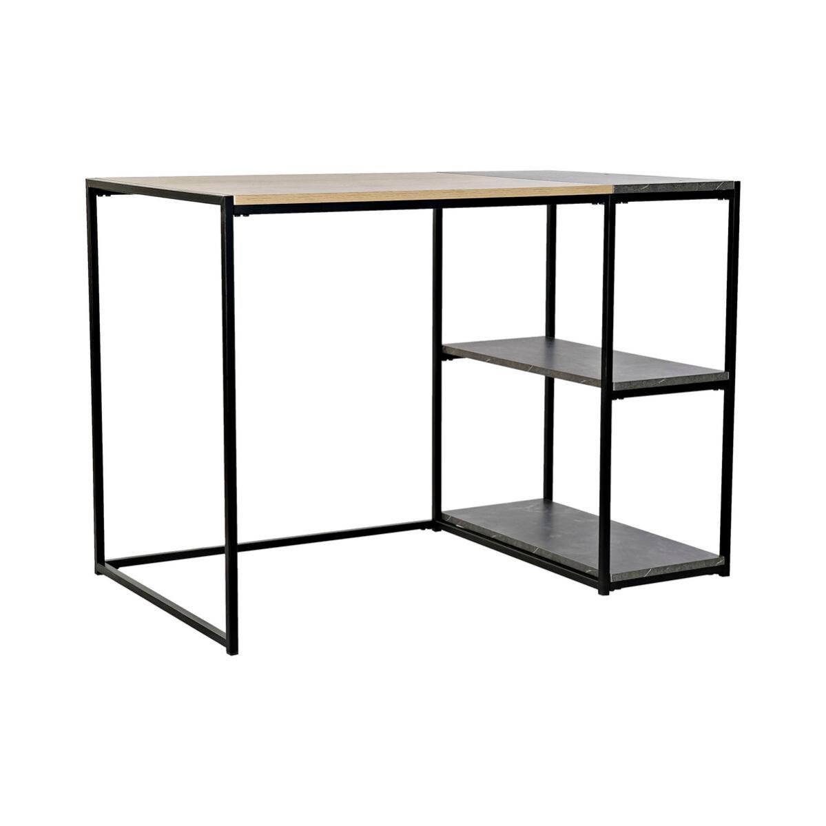 Set Tavolo Da Pranzo En.casa – 105x60x75 Cm In Vetro E Metallo + 4 Sedie In Plastica Bianco/Nere – Per Cucina E Soggiorno