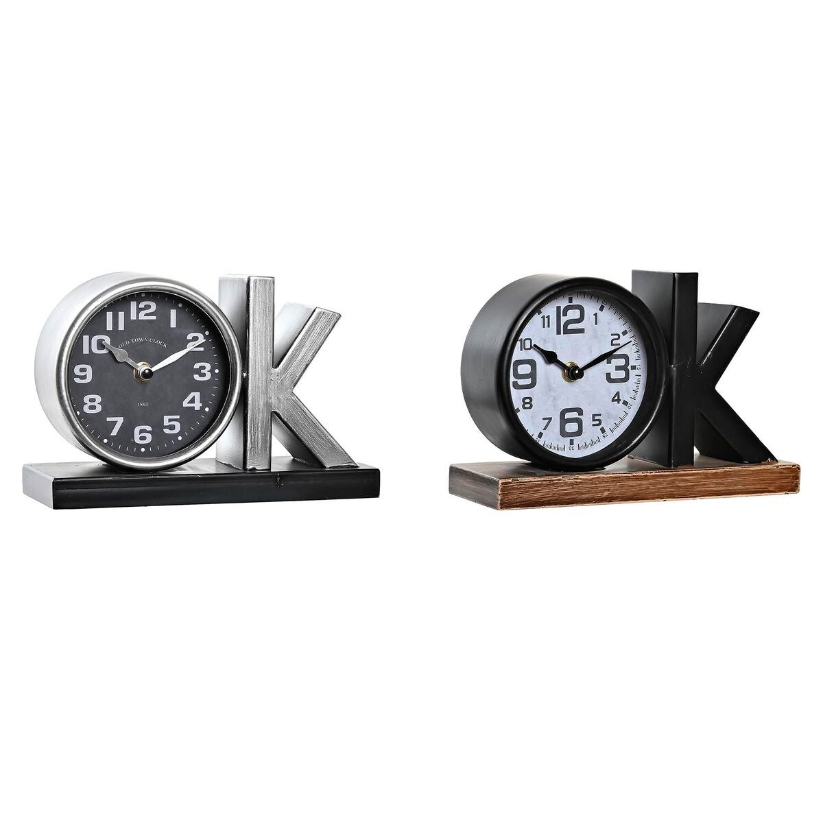 Orologio da Tavolo DKD Home Decor 23 x 8 x 15 cm Argentato