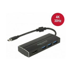 Hub USB GENERIQUE Usb 3. 1 de type c hub hdmi 4k + rj45 gigabit ethernet +  usb 3. 0 adaptateur usb-c hdmi hub 134