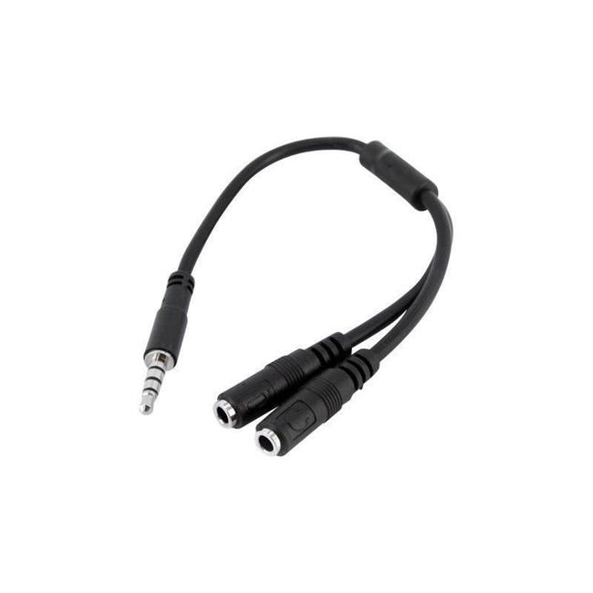 Manhattan Câble adaptateur pour casque d'écoute avec répartiteur en Y pour  audio stéréo et auxiliaire (356121)