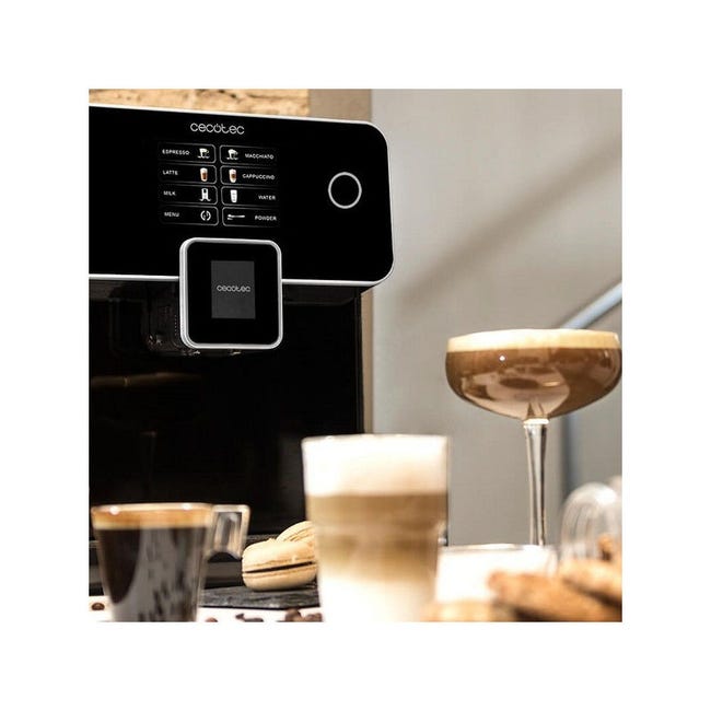 Cecotec Cafetera Superautomática Power Matic-ccino 8000 Touch Serie Nera.  Depósito de leche, Pantalla Táctil, Prepara Cappuccino, Café  Personalizable