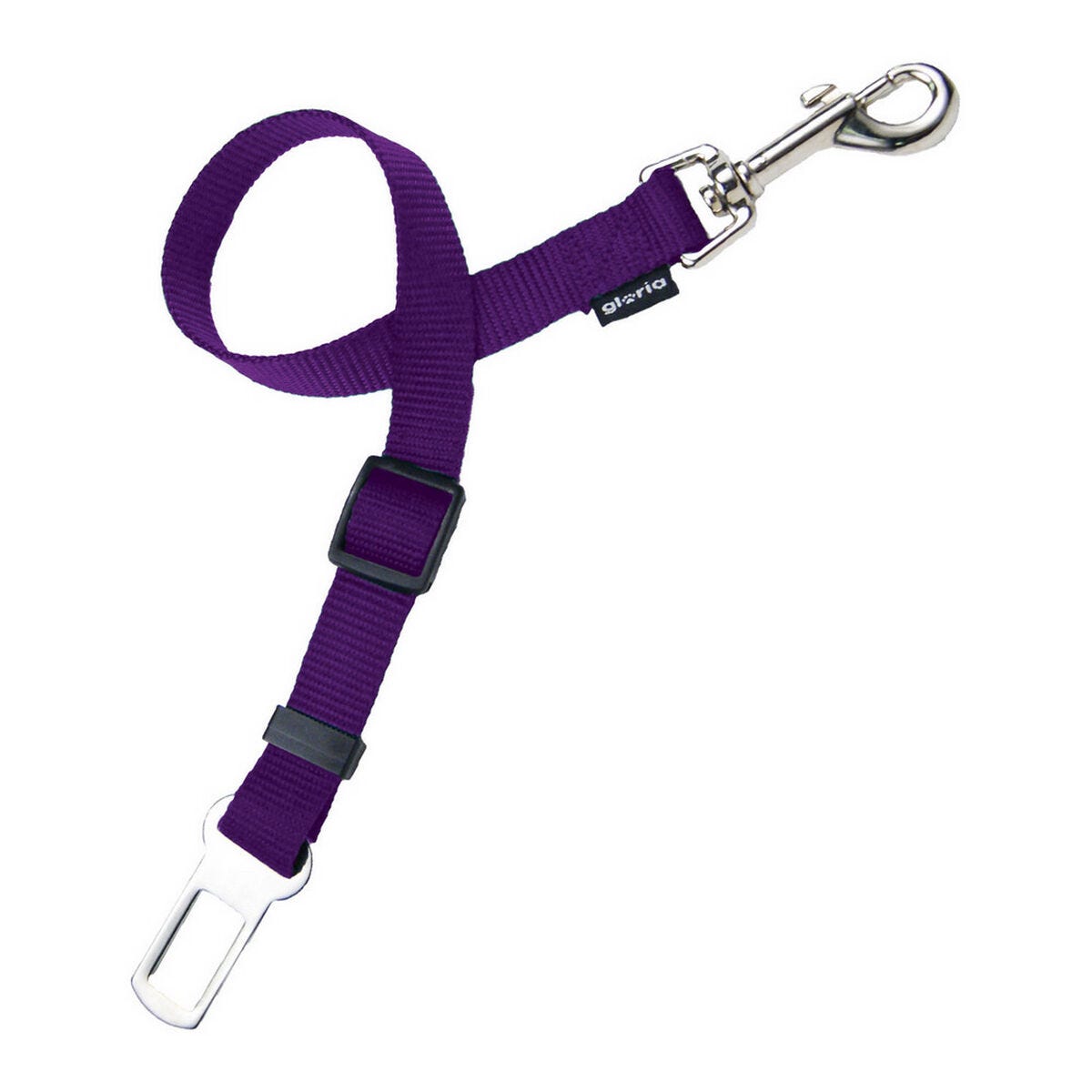 Clip de ceinture de sécurité pour chiens Gloria Violet (2 x 28-45 cm)