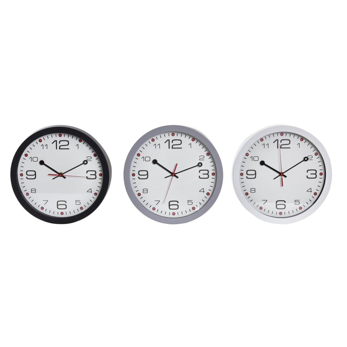 Horloge Murale Alco Carrée Élégante 28,3 X 28,3 X 4,1 Cm - Noir Et Argenté