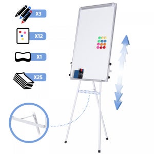 Tableau Mémo Magnétique Blanc Avec Feutre Et Aimants Blanc 40 X 60 Cm à  Prix Carrefour