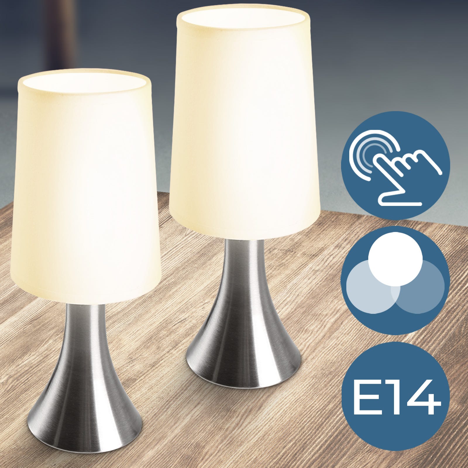 Lampe de table Moderne Or bouton tactile incl. LED - Joya