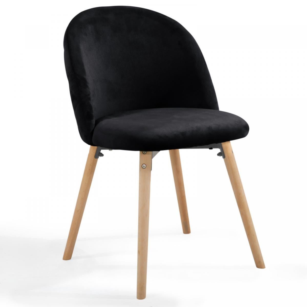 6 Chaises De Salle à Manger Style Médiéval Nordique – Bois De Hêtre Noir Rembourrées