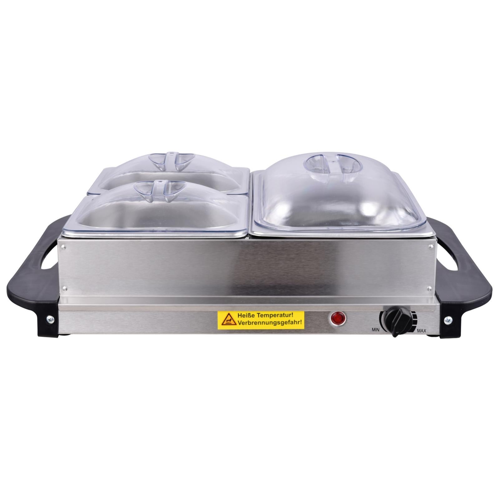 Récipients 1.5l Lavables 4 Récipients 1.5L - Acier Inoxydable Avec Couvercles - Maintien Température 45-85°C - Pour Buffets Et Réceptions Chauffe-plats électrique Jago