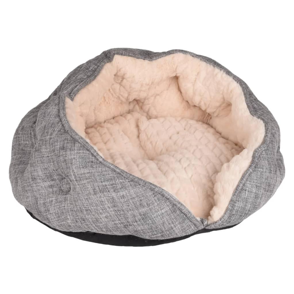 Queta Cuccia Rotonda Per Gatti – Letto Morbido A Ciambella, Diametro 40 Cm, Lavabile, Antiscivolo, Grigio, Per Animali Fino A 5 Kg