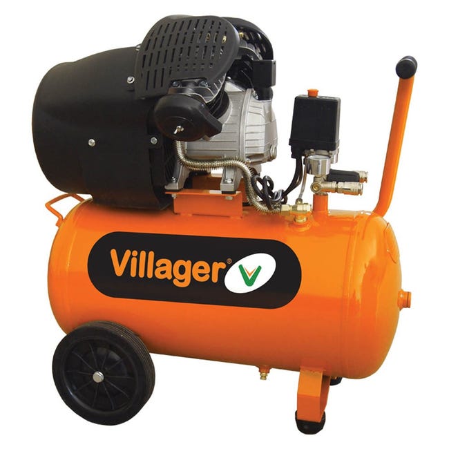 Compresseur d'air 2200W cuve 50 litres pression 8 bars débit 316l/mn  Village VAT VE50L