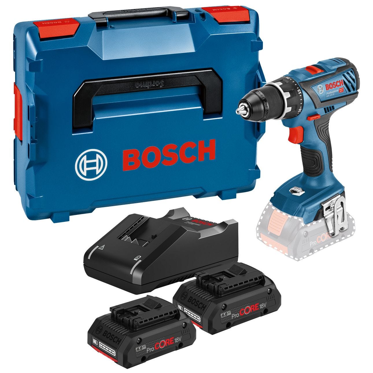 Perceuse-visseuse Bosch Professional GSR 18V 110 C 06019G010A Perceuse- visseuse sans fil 18 V 4.0 Ah Li-Ion + mallette, + 2 batteries