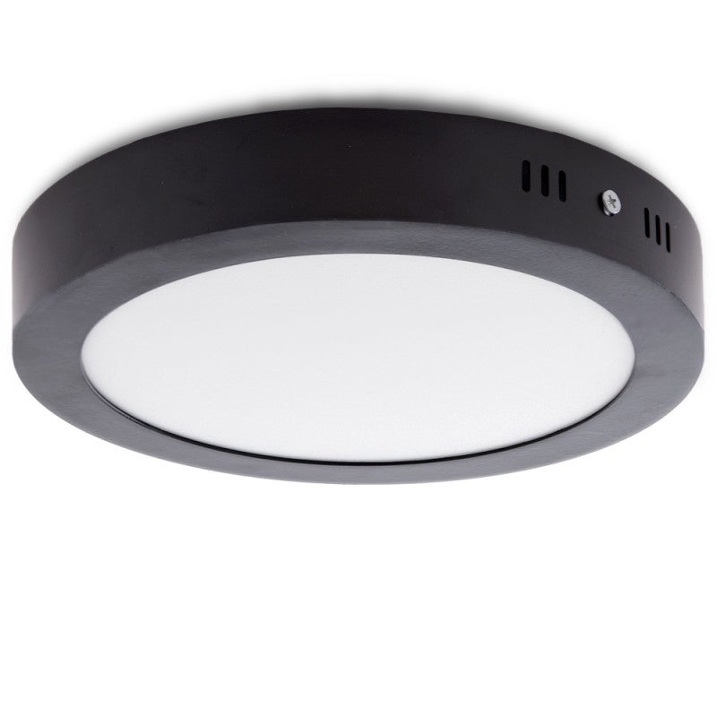 Plafón led 18w 1450lm 4200ºk circular negro 30.000h [ho-jm18wr-b-w]