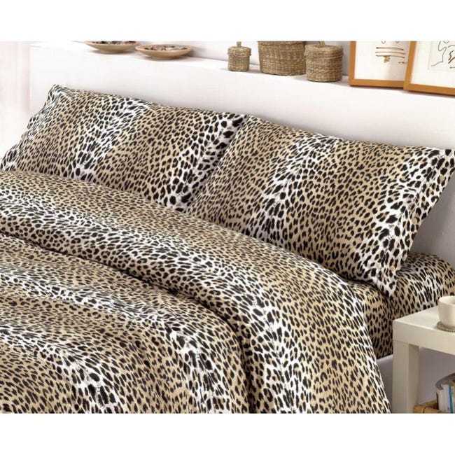 Completo Lenzuola per letto 100% puro Cotone made in Italy matrimoniale Maculato Animalier Completo Lenzuola per letto 100% puro Cotone made in Italy matrimoniale Maculato Animalier