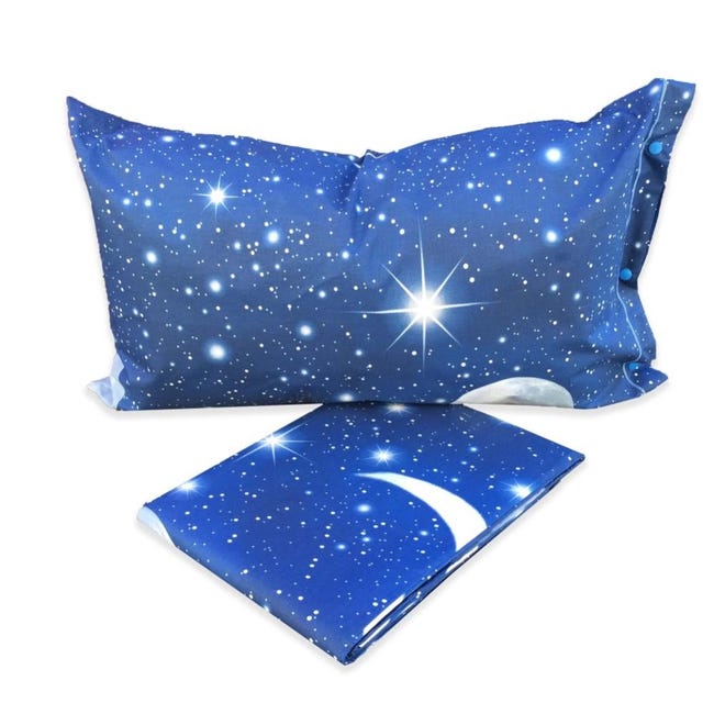 Lenzuola Ufficiali Inter Milano - 1 Piazza E 1/2, 100% Cotone, Nero/Blu - Foto 2