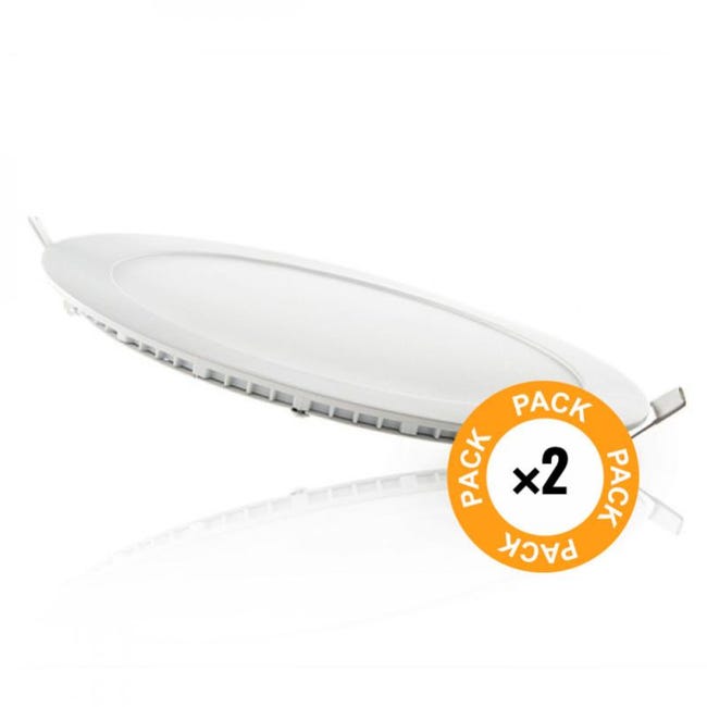 Plafonnier LED Rond 18W 1.450 Lumens - 6000K Blanc Froid - 40.000 Heures - Noir, Diamètre 215 Mm