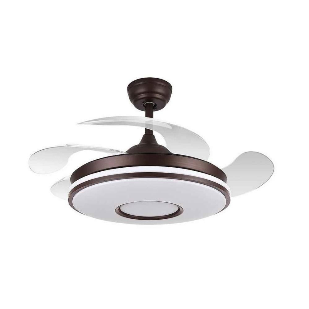 Ventilatore A Soffitto Dani DC 48W Con Luci LED 4800lm, 3 Pale In Pelle, Telecomando, 6 Velocità, 3000-6000K