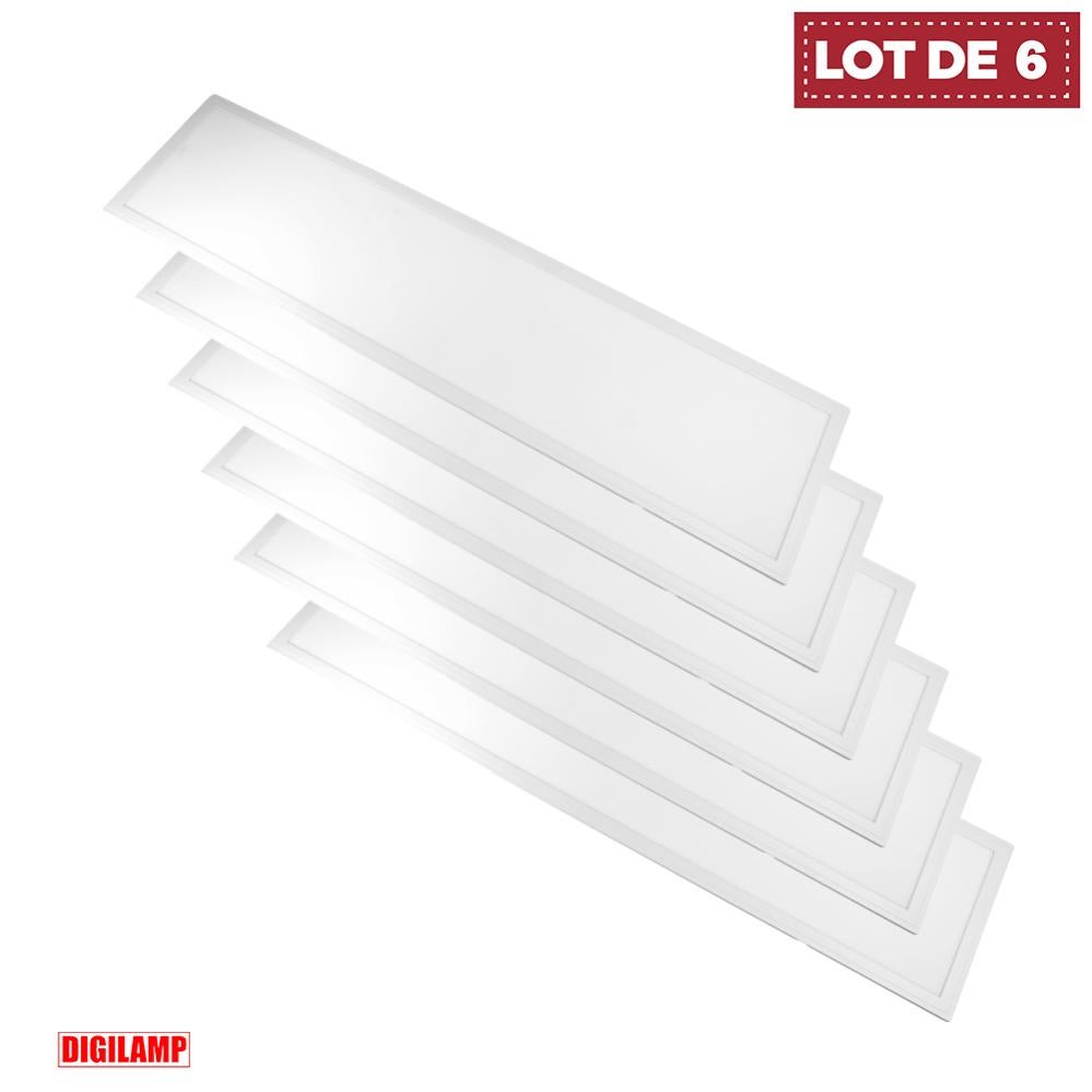 6 Panel Led Set de 6 - Panel LED 30x120 40W Blanco Neutro 4000k Alta Luminosidad ...