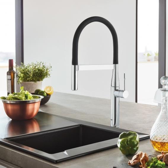 GROHE Feel Mezclador de cocina Ca o alto cromado Ducha extra ble