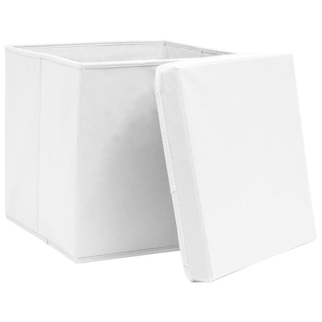 Boîtes de rangement avec couvercle 4 pcs Noir 32x32x32 cm Tissu vidaXL