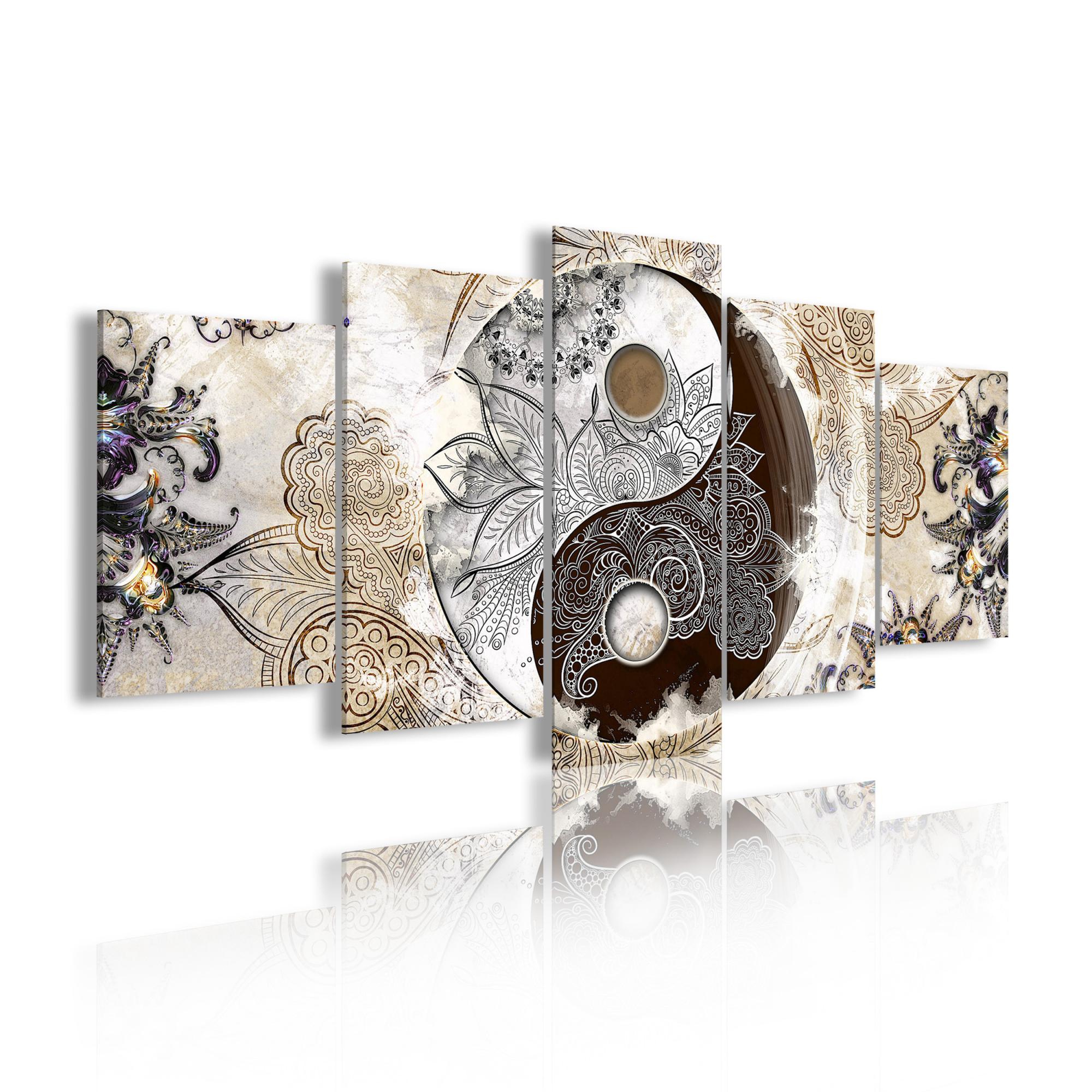 Quadro Moderno Set 7 Pezzi - Stampe Su Tela Con Leoni E Scritta Love, Pronto Da Appendere