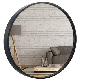 Espejo decorativo de pared espejo redondo HOMCOM 30x2,2x30 cm