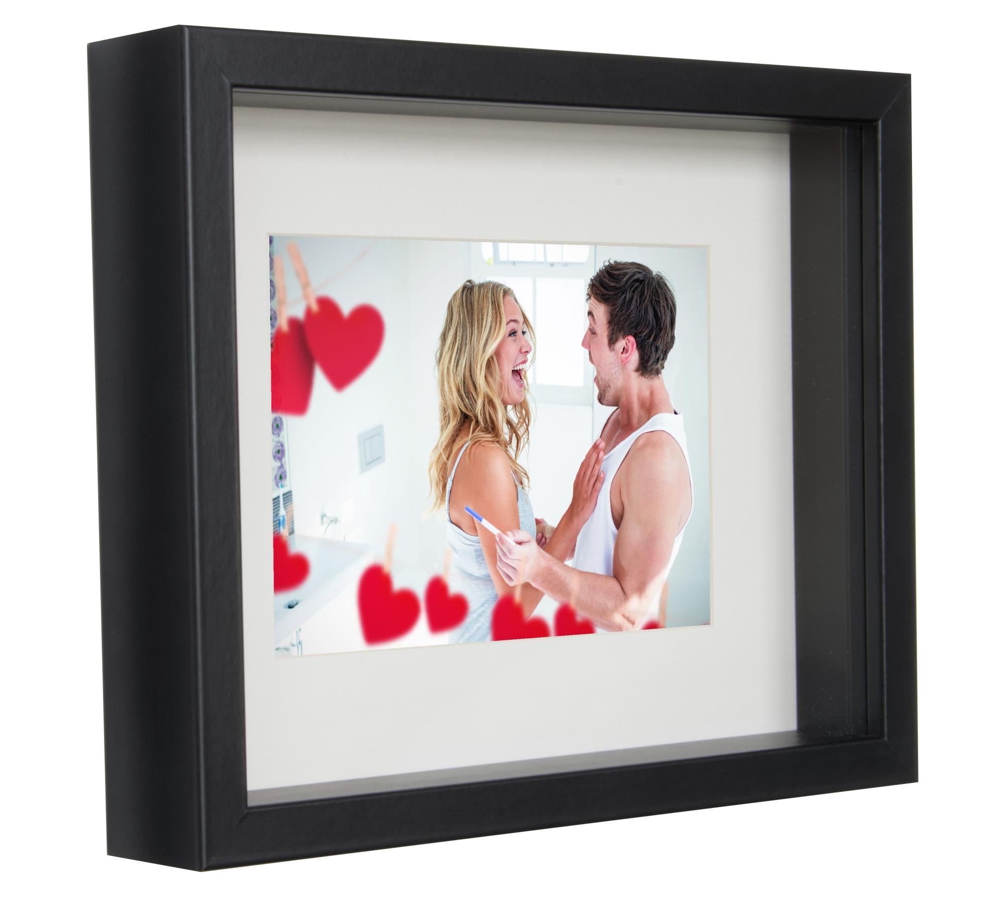 KAPIX Shadow Box Bordeaux - Cornice Portafoto In Legno Con Plexiglass HD, 12,7x17,8 Cm Per Cimeli, Fiori, Medaglie E Ricordi 3D