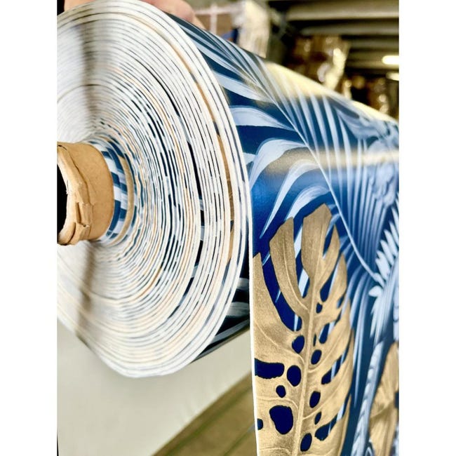 Nappe Bulgomme Au Metre Sous Nappe Bulgomme Blanc Sur Mesure Au Mètre 8 Nappe Bulgomme Imprimée Jungle - Au métre - 140 x 280 cm - bleu | Leroy