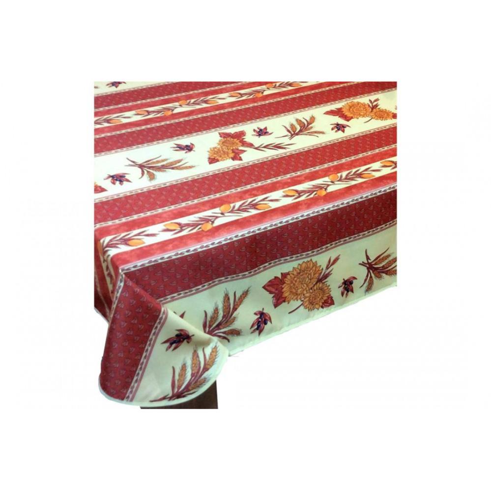 Grande Nappe En Tissu Orange à Motifs Abeilles – Déco Cuisine Champêtre