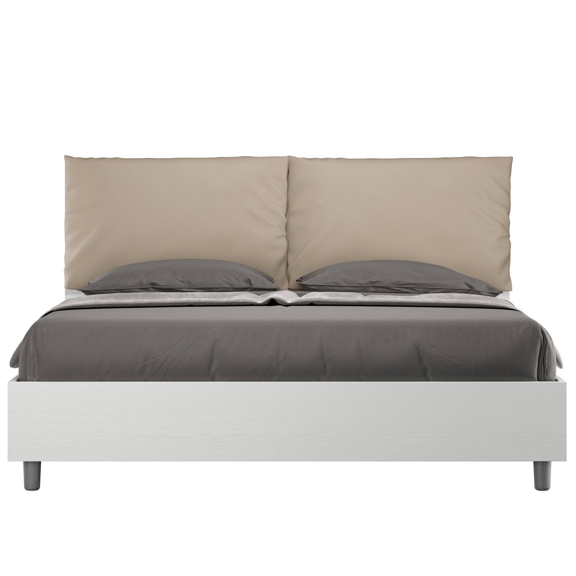 Letto panca a scomparsa Chesterfield 2x90x190 in tessuto grigio