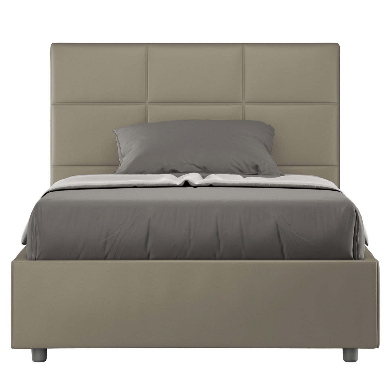 Letto Sommier imbottito 1 piazza e mezza 120x190 cm Azelia Tipologia della  rete Senza rete Materiale Ityhome Similpelle Colori Ityhome Cappuccino