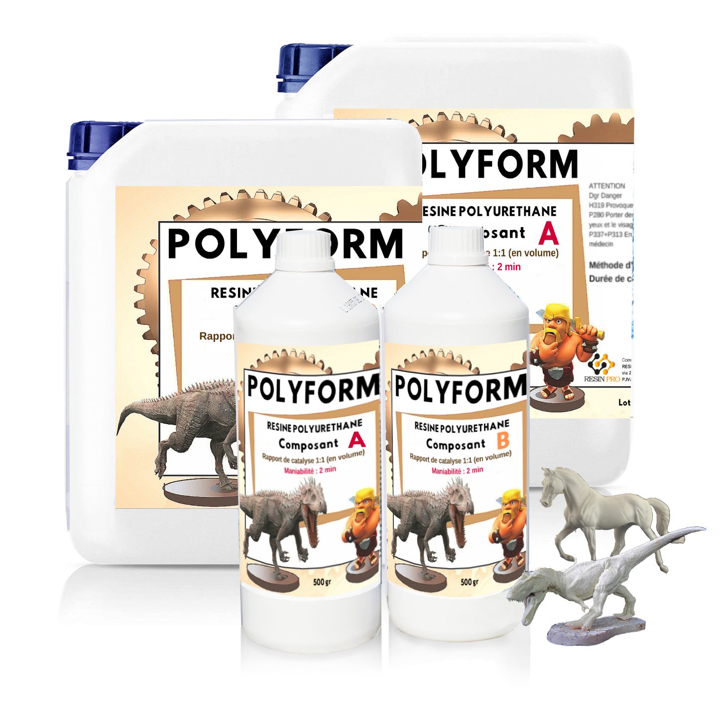 POLYFORM – Résine Polyuréthane Bi composant - 1 KG – Prête en 5