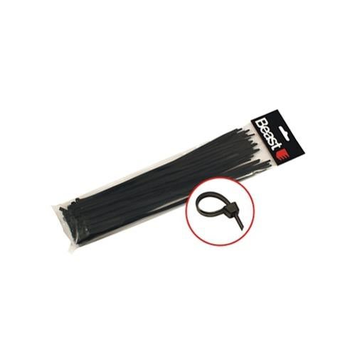 Fascette stringicavo riutilizzabili in nylon 200 mm × 8 mm Attacco per cavi in plastica Fascette stringicavo nere Set da 100 pezzi | Leroy Merlin